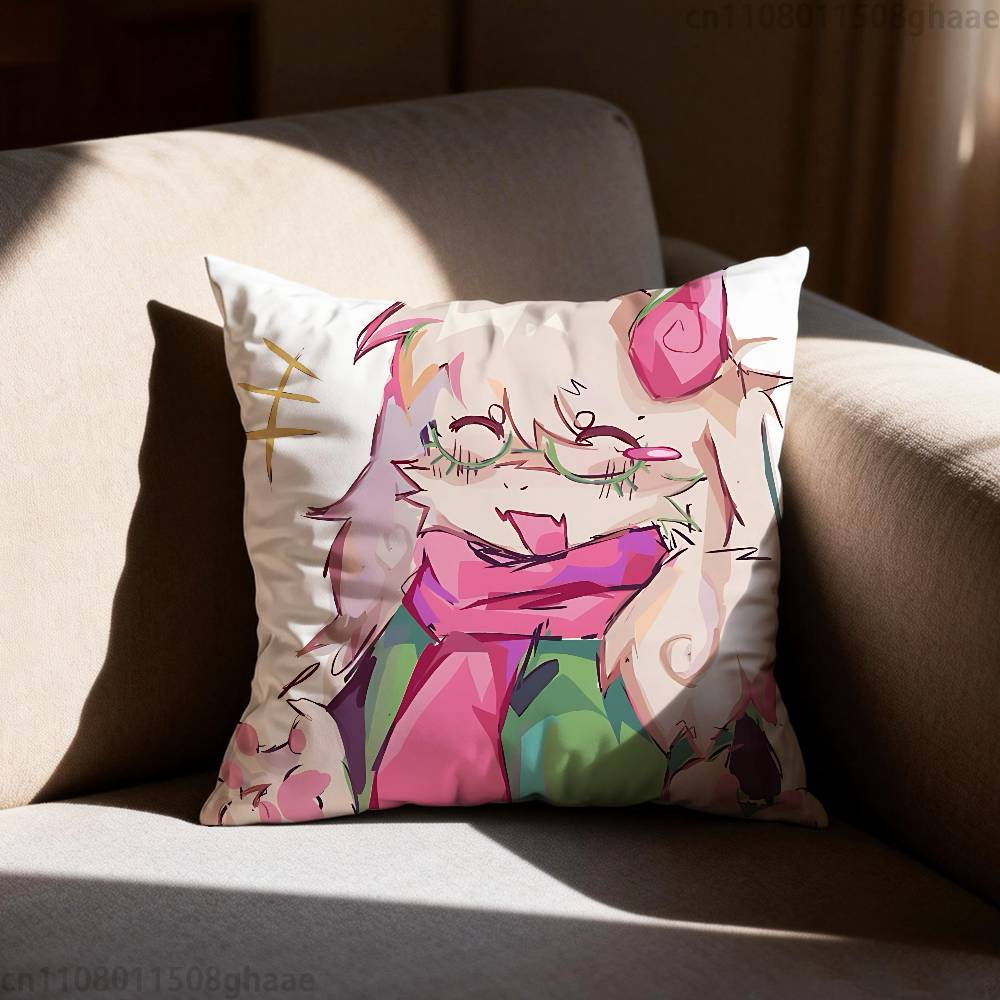 Deltarune Ralsei Game Pillow Case Antidustmite Pillowcase Invisible zipper silky short plush Sofa cushion cover