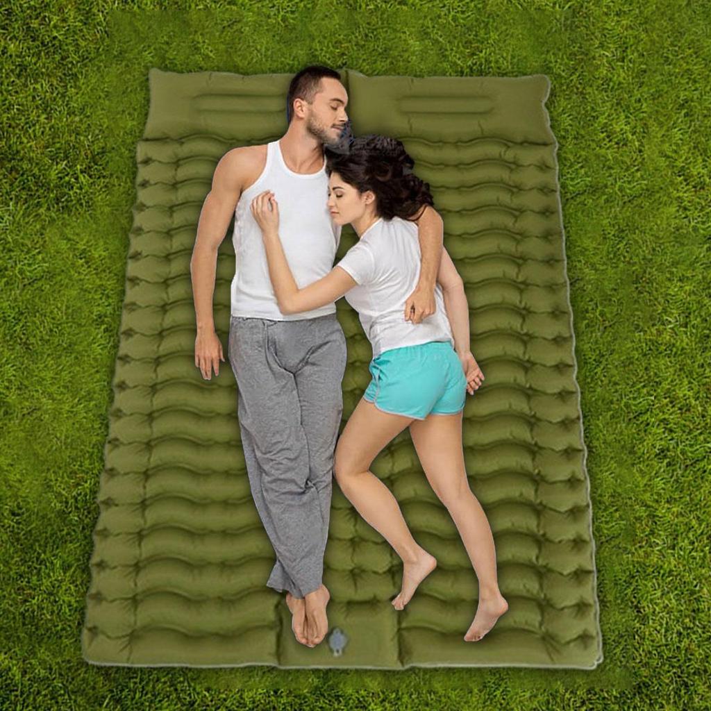 Camping Mattress Self Inflating Mattress Double Sleeping Pad Inflatable Sleep Mat With Pillow Extra Thick Hiking Gear For