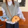 Croissant Capybara Plush Crossbody Bag Cartoon Kawaii Bread Capibara Soft Large Capacity Shoulder  Bag Woman Bag Birthday Gift