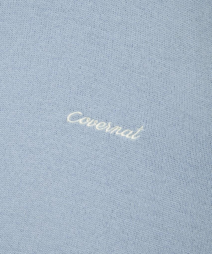 COVERNAT WOMAN Twist Wool Short Sleeve Knit Light Blue