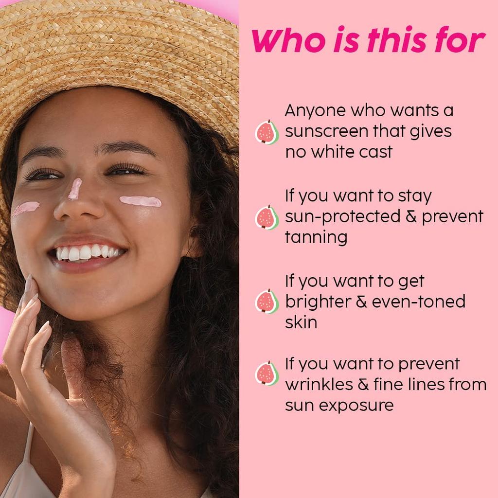 The Plant Fix Plix SPF 50+ Guava Glow Onzichtbaar Zonnebrandmiddel 50g Voor Alle Huidtypen Met Breedspectrum Bescherming