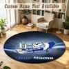 Round Rug Custom Namehertha Bsc Pattern Non Slip Carpet Home Floor Decor