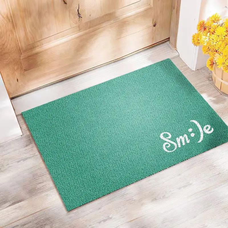 Door Floor Mat Pvc Silk Ring Foot Mat Door Mat Porch Change Insole Carpet Rubbing Dust Dust Non-slip Cute Smiley Face