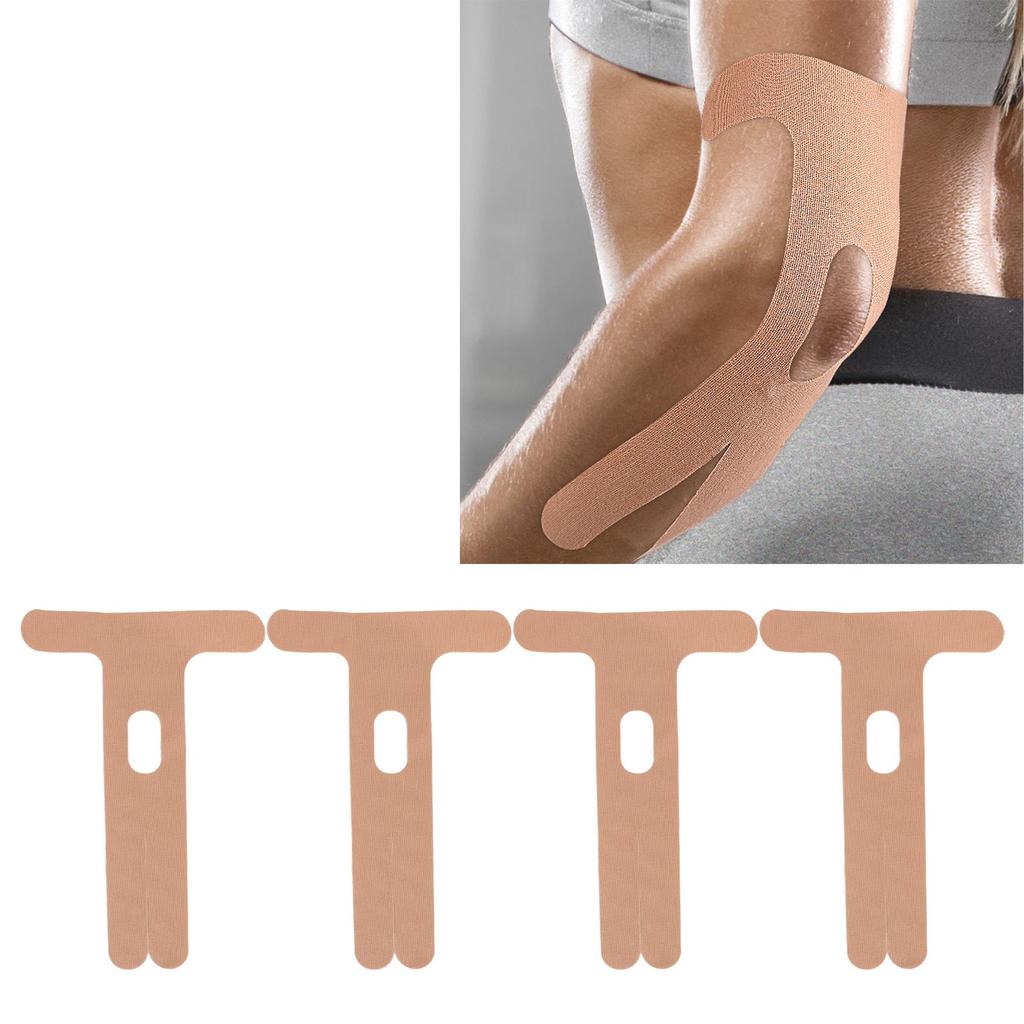 4pcs Precut Elbow Tape Waterproof Breathable Muscle Support Elastic Sports Tape for Running Basketball