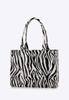 Wittchen Women's Jacquard Shopper Bag With Tassel, White And Black, White And Black Cotton