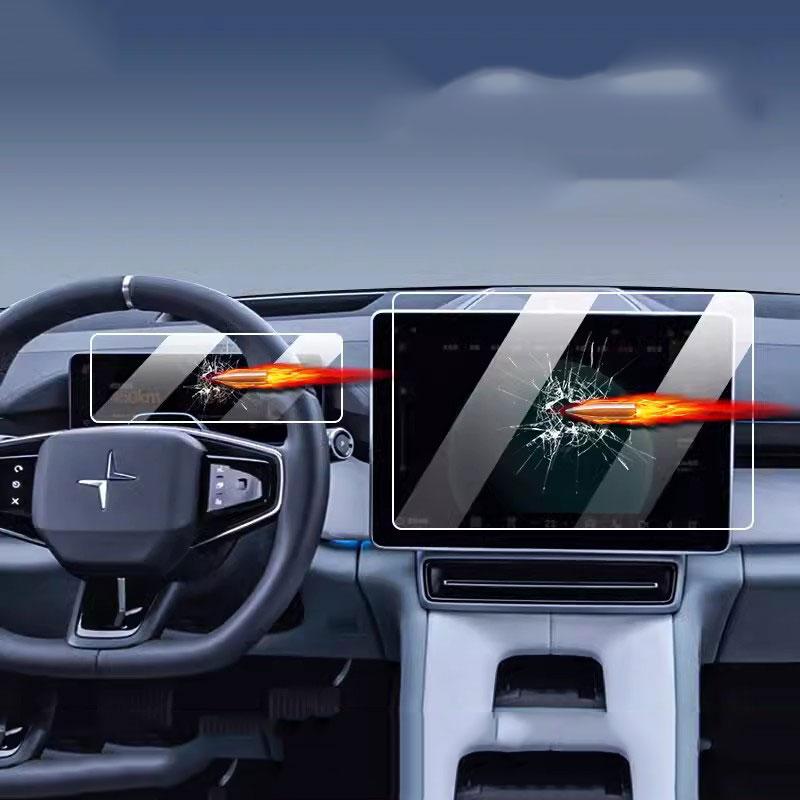 3PCS Tempered Glass Screen Protector For Polestar 4 2024 LCD GPS Navigation AND Dashboard Film Accessories