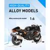 1/6 Suzuki Hayabusa Cool Alloy Motorcycle Model, Cool Sound and Light, Exhaust Pipe Sprayable, The Best Collection for Motorcycle Enthusiasts
