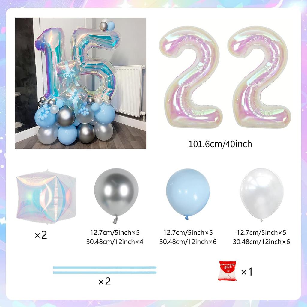Colorful Rainbow Balloon Set Digital Transparent Colorful Aluminum Film Balloon Commemorative Day Birthday Party Decoration