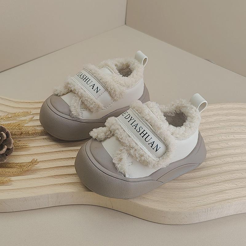 

Детские детские хлопковые зимние туфли для девочек, малышей, детей, мальчиков, флисовые туфли на платформе, повседневные детские туфли factory order price 15-19 whole pieces (120 pairs) бежевый