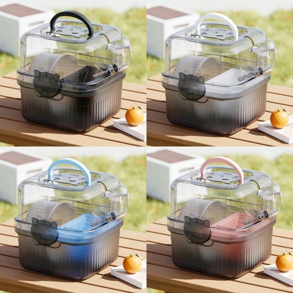 With Handle Hamster Travel Cage Breathable Hamster Habitat New Pet Carrying Box Travel Use