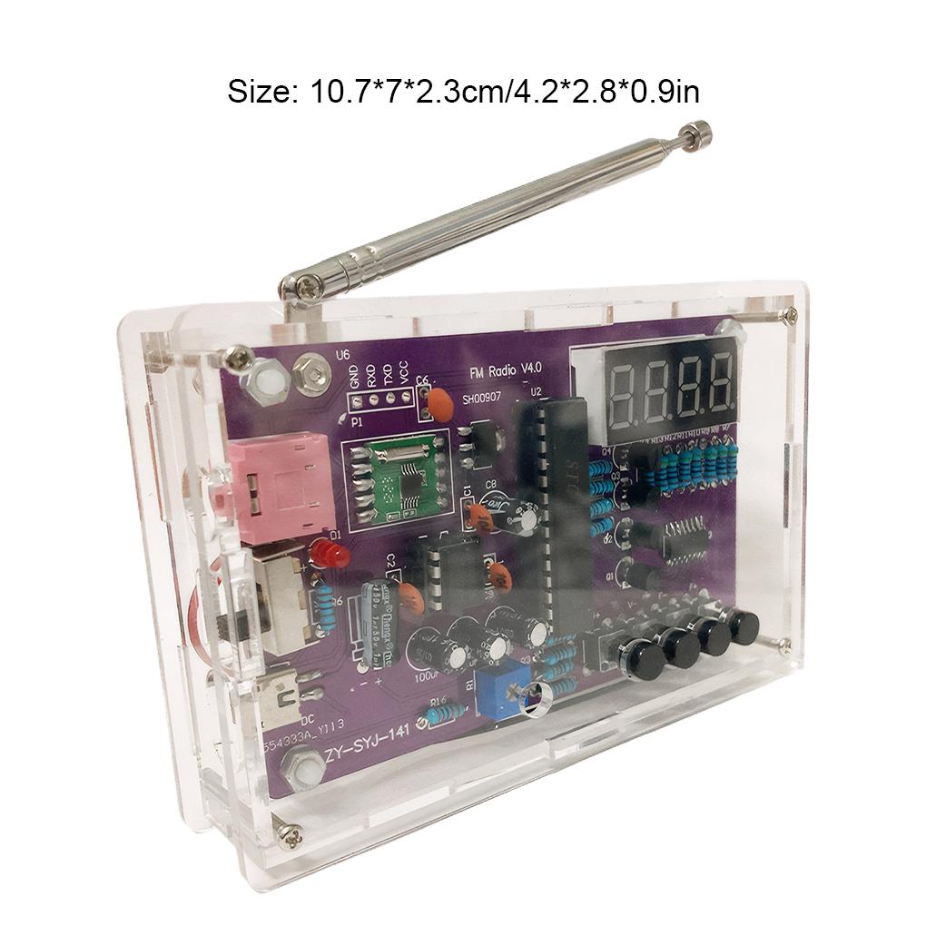 DIY FM Radio Electronic Kit Adjustable Frequency 87-108MHz Digital Display DIY Soldering Project Practice Solder RDA5807S