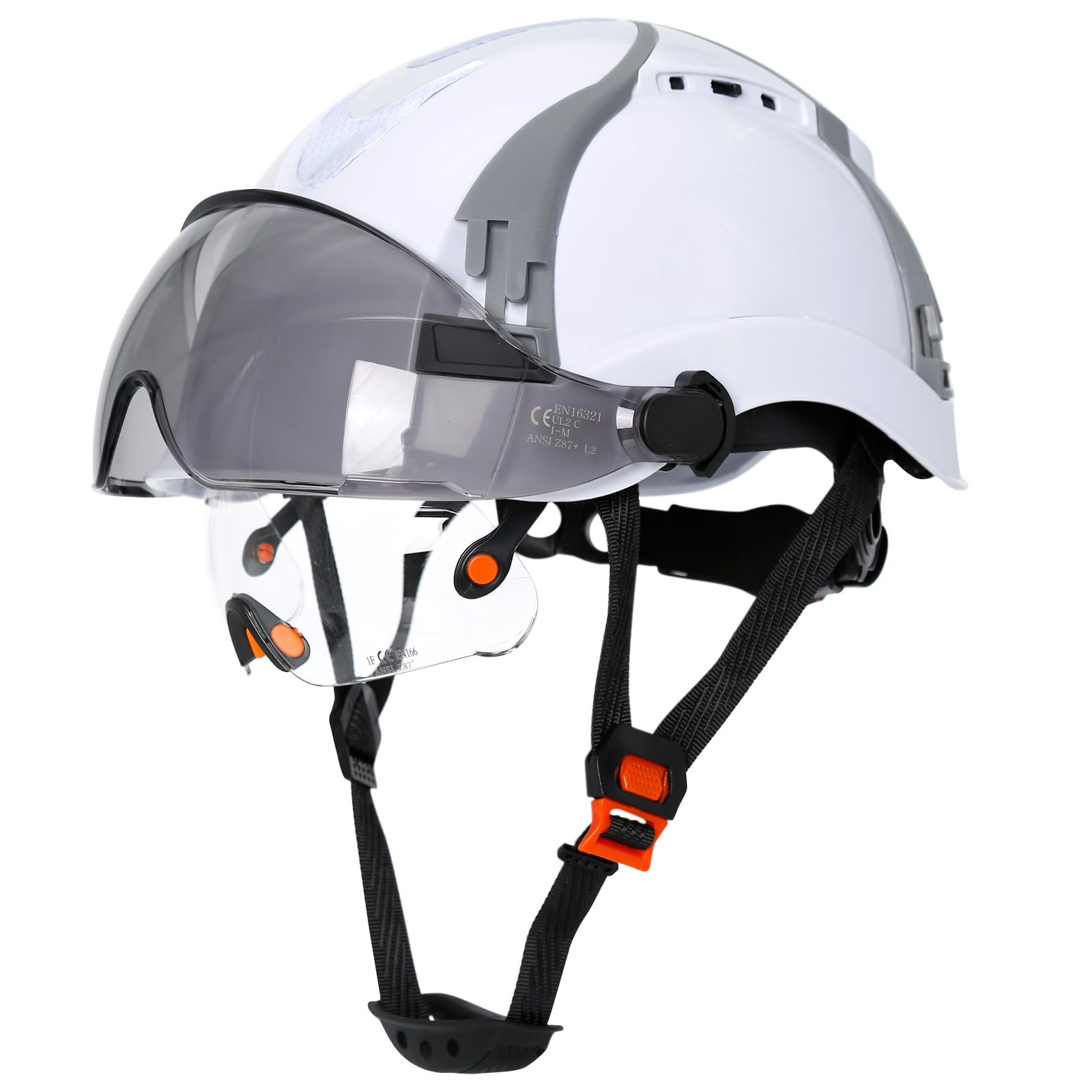 

PerldVerge Work Lightweight Dual Visor Protection OSHA Adjustable Head ANSI Class Suspension EN397 Compliant Helmet, Industrial/Construction Helmet,