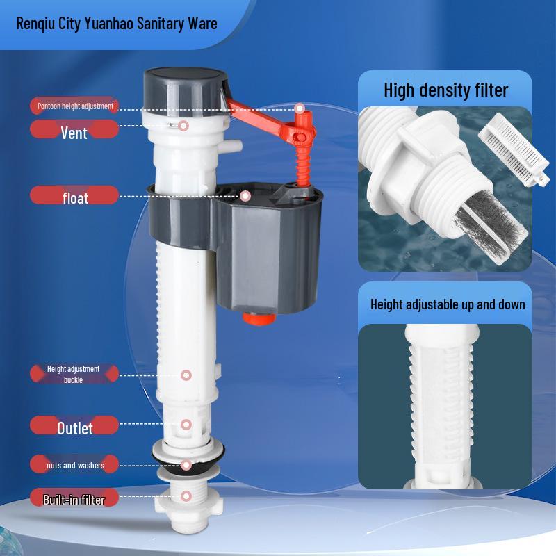 Adjustable High-Pressure Toilet Tank Water Fitting Set