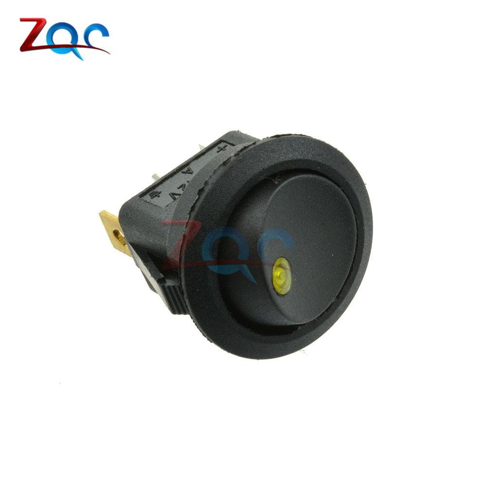

5pcs 12V LED Dot Light Car Switch Auto Boat Round Rocker 3Pin ON/OFF Toggle SPST Switch 4 Colors Blue Yellow Red Green жёлтый