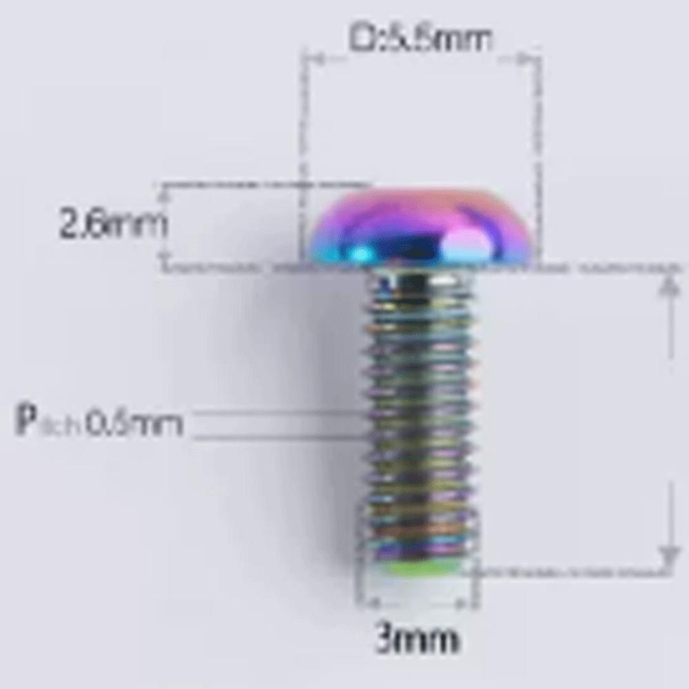 Multiple Color M3 x 6 8 10 12 15mm GR5 Titanium Alloy A2 T25 Torx Button Head D5.5mm Screw Bolt For Road bike