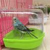 Bird Bath Tub Clean Feather Bath House Bird Cage Accessories Transparent Plastic Bird Box