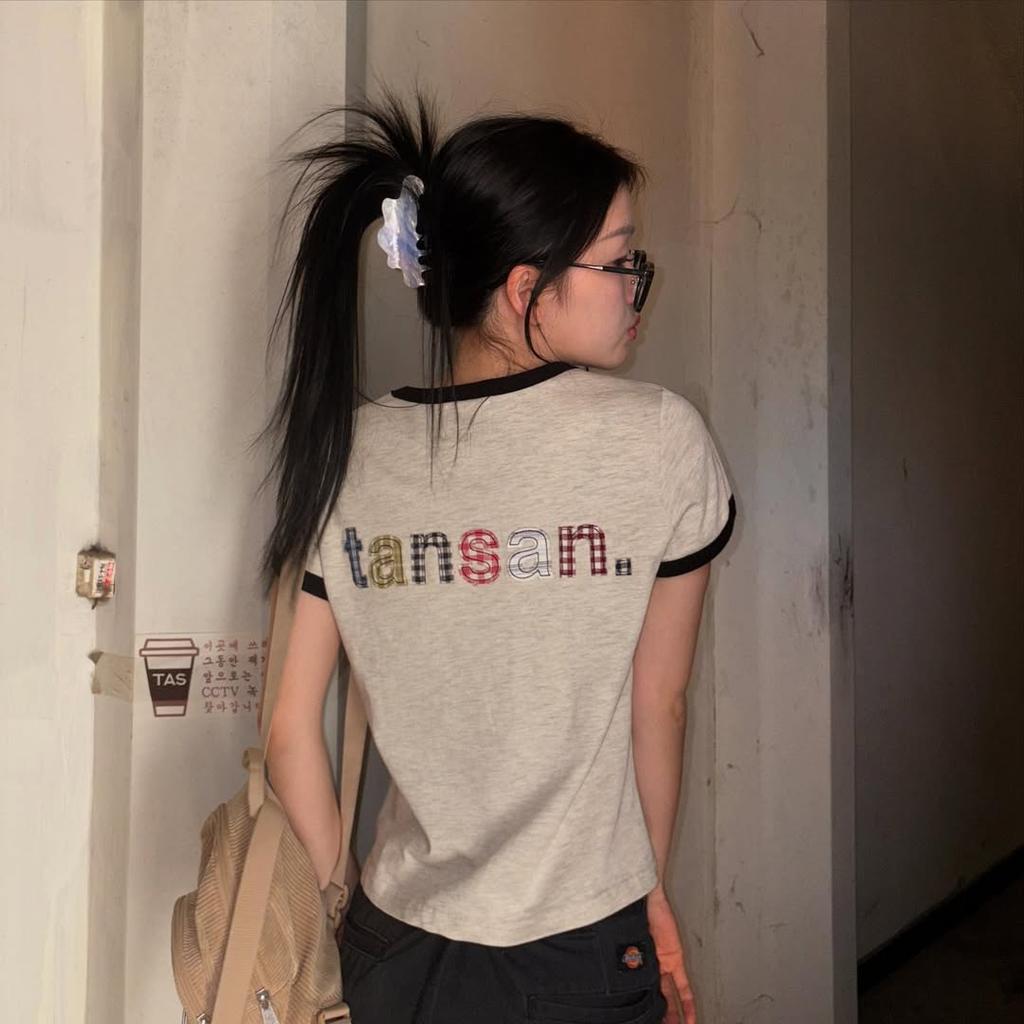 Tansanmageunesyum Carbonated Applique Ringer T-Shirt (Ivory)
