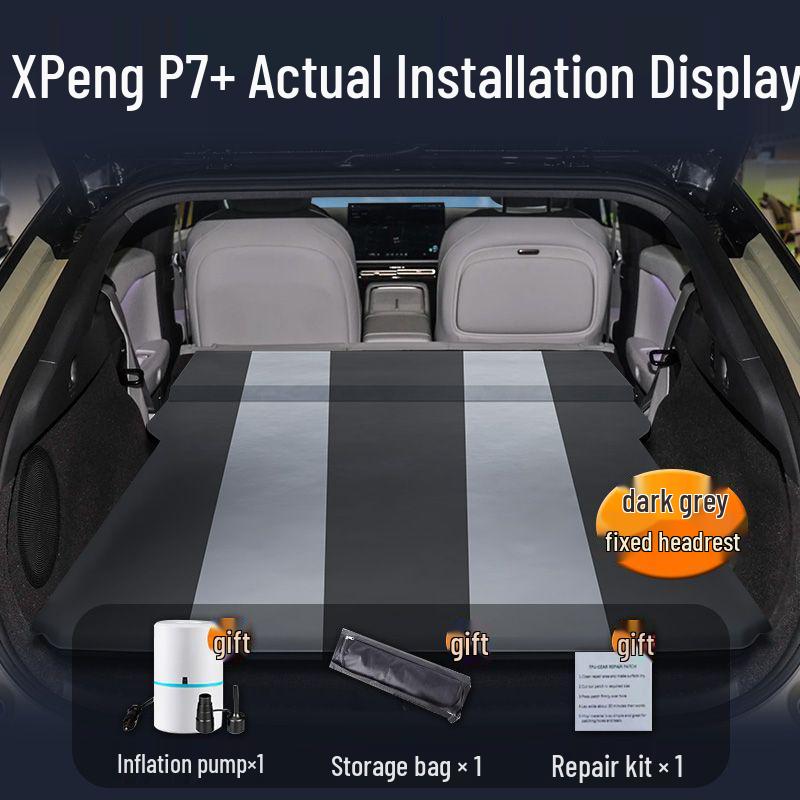 Compatible with Xiaopeng P7: Ten-Mattress Trunk Bed + Front Row Solo Sleeping Kit + Rear Seat Car Charger
