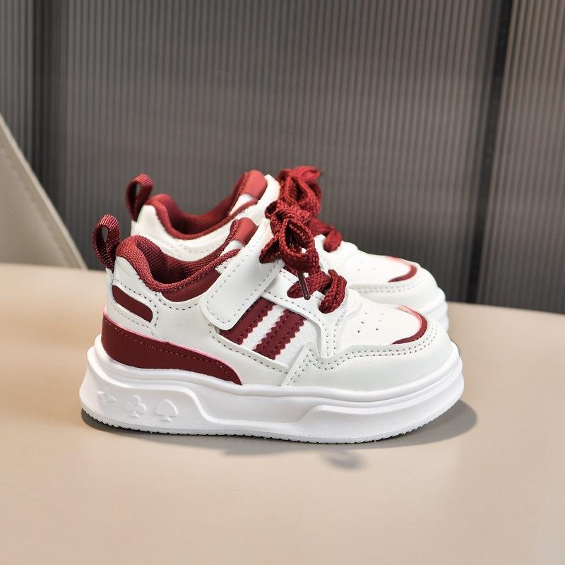 

Мальчики доска обувь кожаная поверхность детская белая обувь 2025 весна детская обувь мягкая подошва детский сад девочки спортивная обувь 21-25 yards, 5 pairs in one hand красный