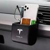 1Pcs Car Badge Air Outlet Storage Box Phone Glasses Organizer For Tesla Model 3 Model S Model X Model Y Roadster Bonina Coil