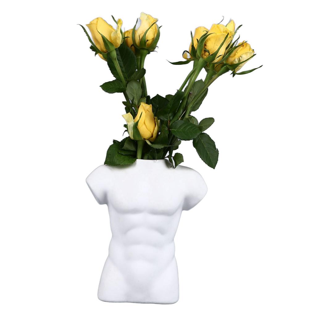 Erkek Vücut Vazo Seramik Çiçek Vazo Cilalı Kompakt Çok Yönlü Ev Masa Ofis Oturma Odası için Dekor