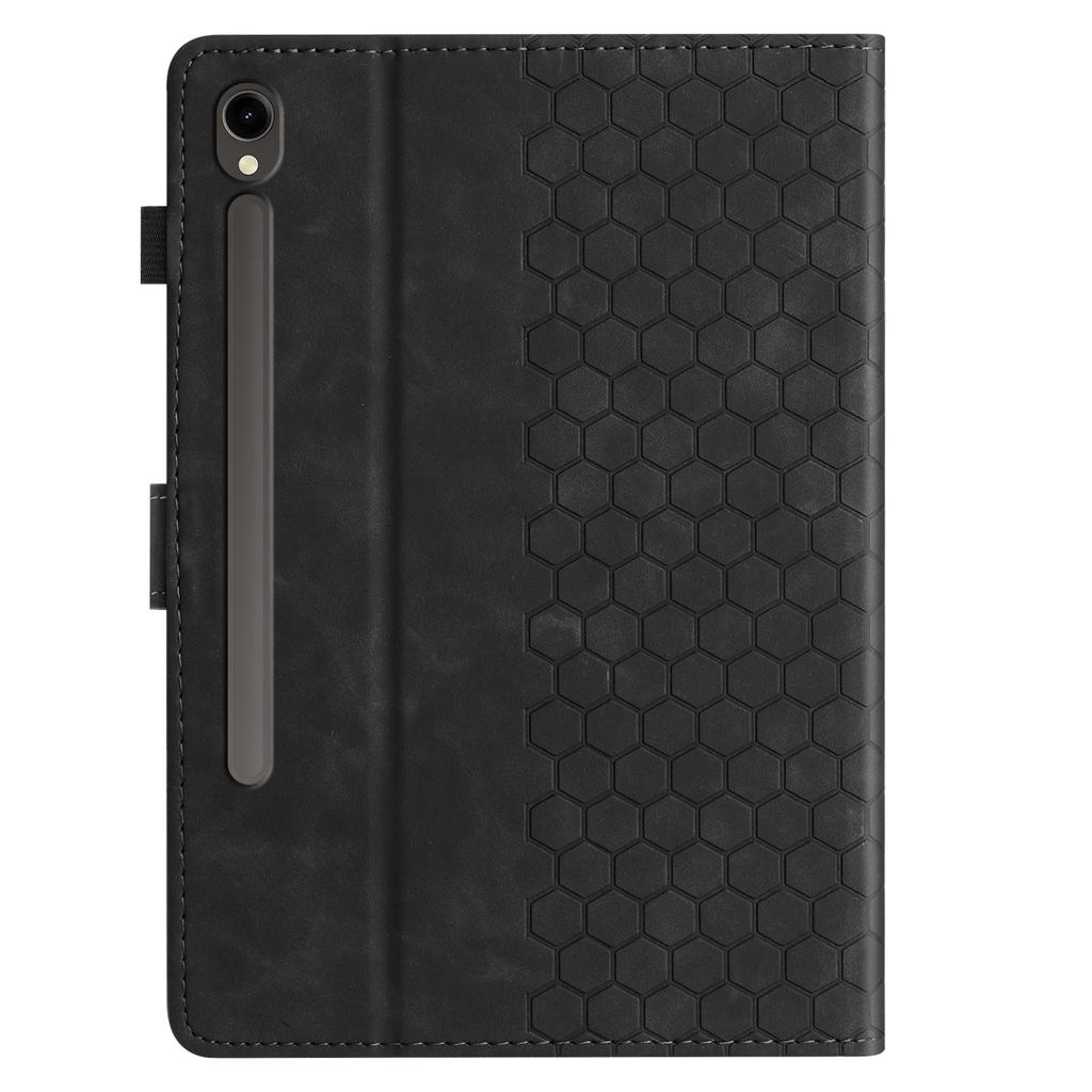For Samsung Galaxy Tab S10 FE/S9 FE/S9 Case Honeycomb Printed Leather Tablet Cover with Card Slot