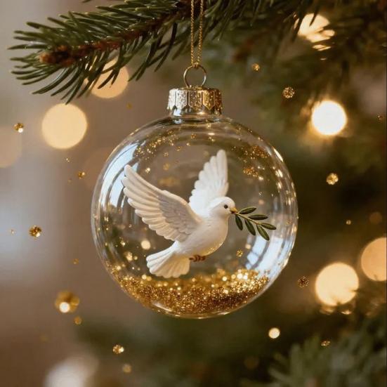 Birds 2D Acrylic Christmas Ornaments Decorative Wild Animal Figurines Ocean Theme Themed Decor Gift for Nature Lovers Festive Decorations