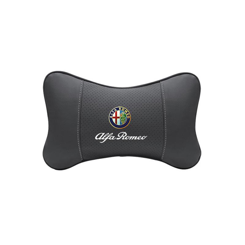 GLSRA1 Alfa Romeo Car Seat Head Support Suede Memory Cotton Neck Pillow Interior Accessories For Spider 4C 159 Giulia Giulietta Tonale