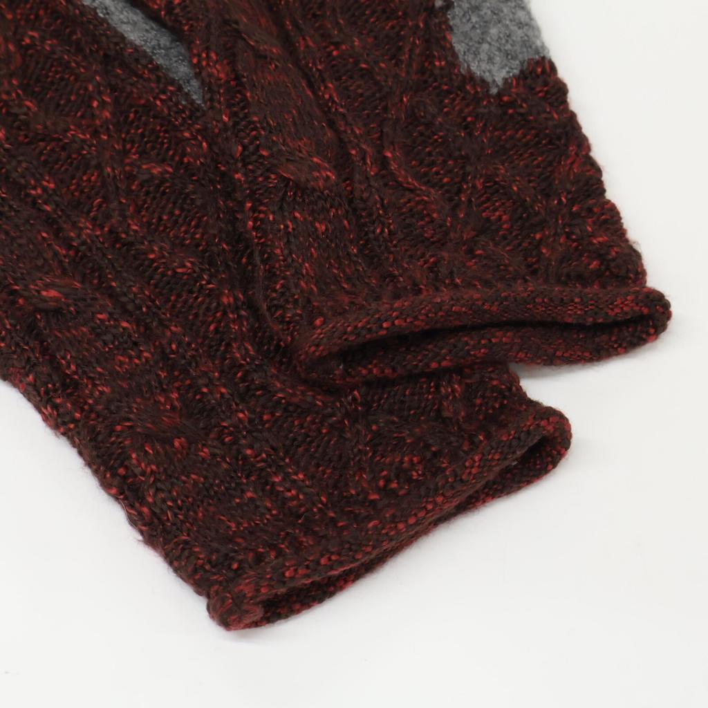 HYSTERIC GLAMOUR Red 01173NS04 SKULL Cable Braid Pullover Tops FREE Bordeaux grayUsed