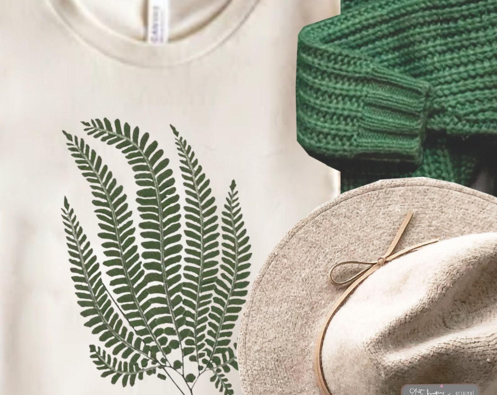 Forest Fern Tee: Botanical Graphic Bella+Canvas Shirt M