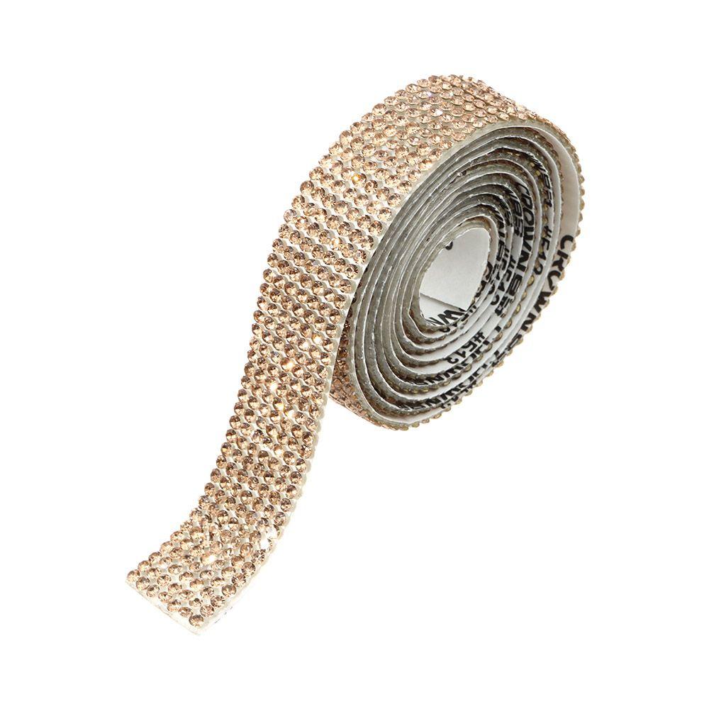 Yard Colorful Arts Crafts Crystal Sticker Glitter Self-Adhesive Rhinestone Trim Tape Diamond Ribbon