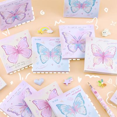 Butterfly Gift Effect Note Memo Pad Korean Simple Decorative Office School Supplies  Kawaii Stationery Notebooks Writing Pads