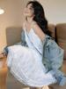 Lace Suspender Dress Women's Spring and Summer Seaside Vacation Dating Cake Dress First Love Pure Milk Sweet Beach Long Skirt