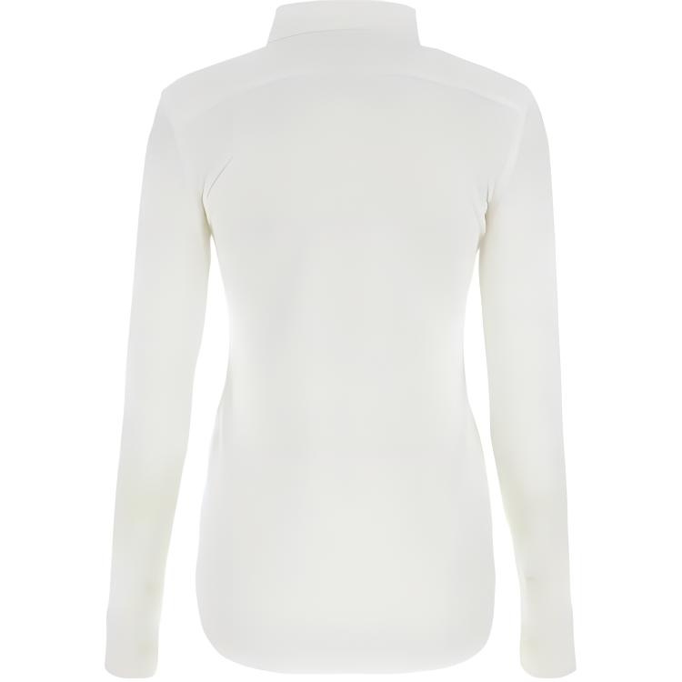 Polo Ralph Lauren Solid Button-Down Long Sleeve Shirt Women Shirts White 211664427-003