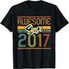 Awesome Since 2017 7th Birthday 7 Years Old Bday Kids Boys T-Shirt
