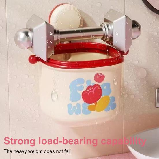 Yousheng Suction Cup Trash Can Strong Load-bearing Large Capacity Easy to Install Wall Mounted Face Wash Towel Storage Bin Paper Basket