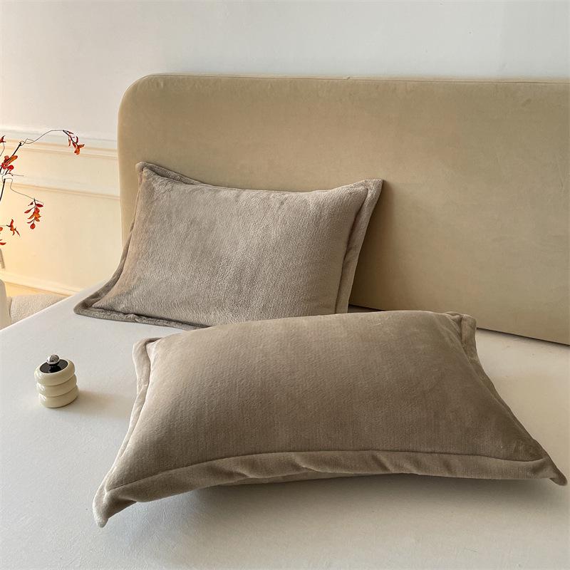 Fundas de Almohada Gruesas de Invierno de Terciopelo de Leche de Coral, 48x74, Par