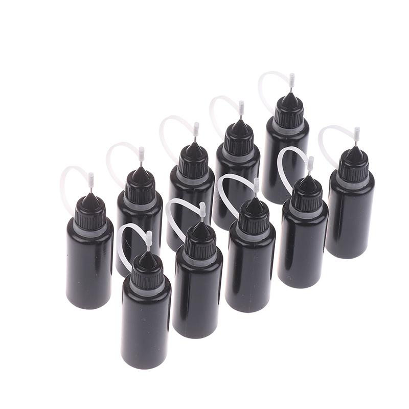 Diy Quilling Tool Empty Needle Tip Glue Bottle With Black Cap Liquid Dropper Containers With Silicone Rings For Crafting