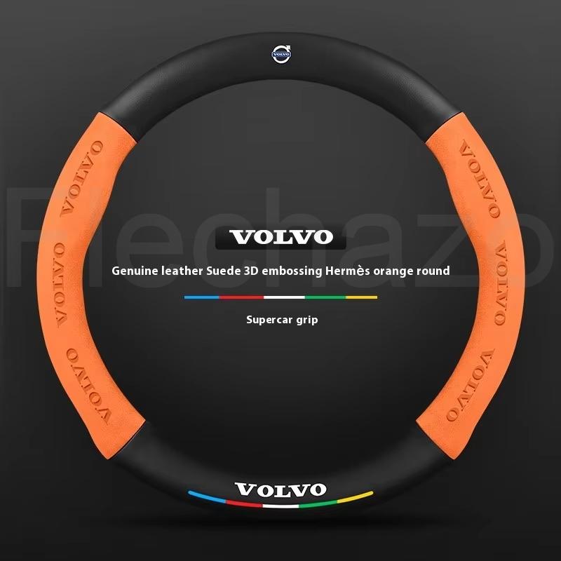 AALE1 Car Steering Wheel Cover For Volvo XC40 XC60 XC70 XC90 S40 S60 S80 S90 V40 V50 V60 V90 Carbon Fiber Suede Interior Accessories