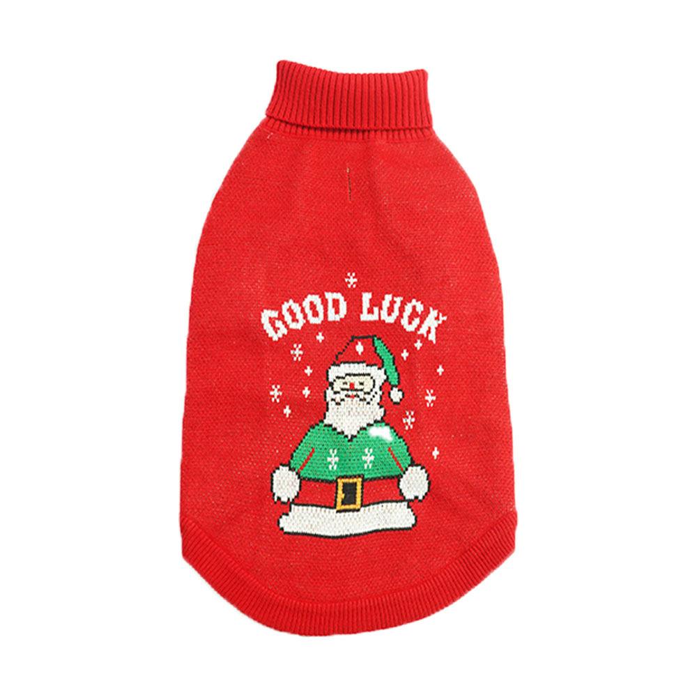 

Pet it dog clothes thickened sweater can pull golden retriever large dog autumn and winter pet Christmas clothing M