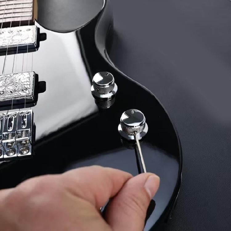 Guitar Knobs Bass Control Knobs Zinc Alloy Texture for Easy Replacement and Volumes Adjustment In Electric Instruments