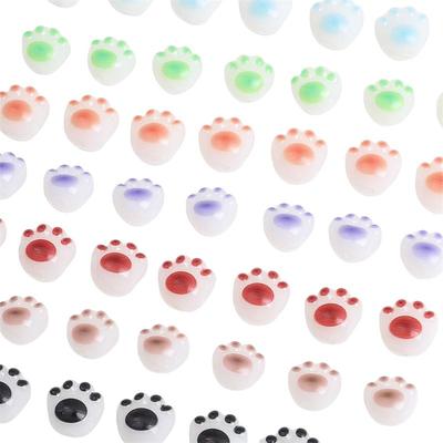 Ciondoli con perline per artiglio di gatto carino arrostito con carbone in resina per risultati di gioielli Accessori per bracciali, collane fai da te
