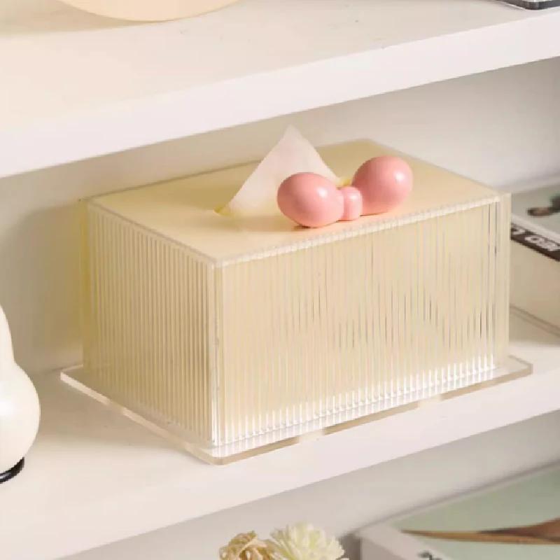 Rectangular Acrylic Tissue Box High-end Desktop Napkin Holder Creative Tissue Box Living Room Coffee Table Restaurant Decoration