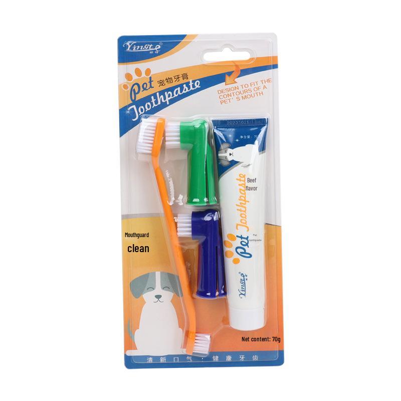 Disposable Pet Toothbrush & Toothpaste Set for Dogs, Cats & Kittens
