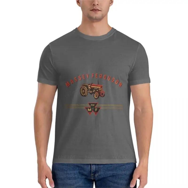 ZheXiong TEE Massey Ferguson tractoren Essentieel T-shirt zwart t-shirts voor mannen T-shirt met korte mouwen T-shirts voor mannen katoen L
