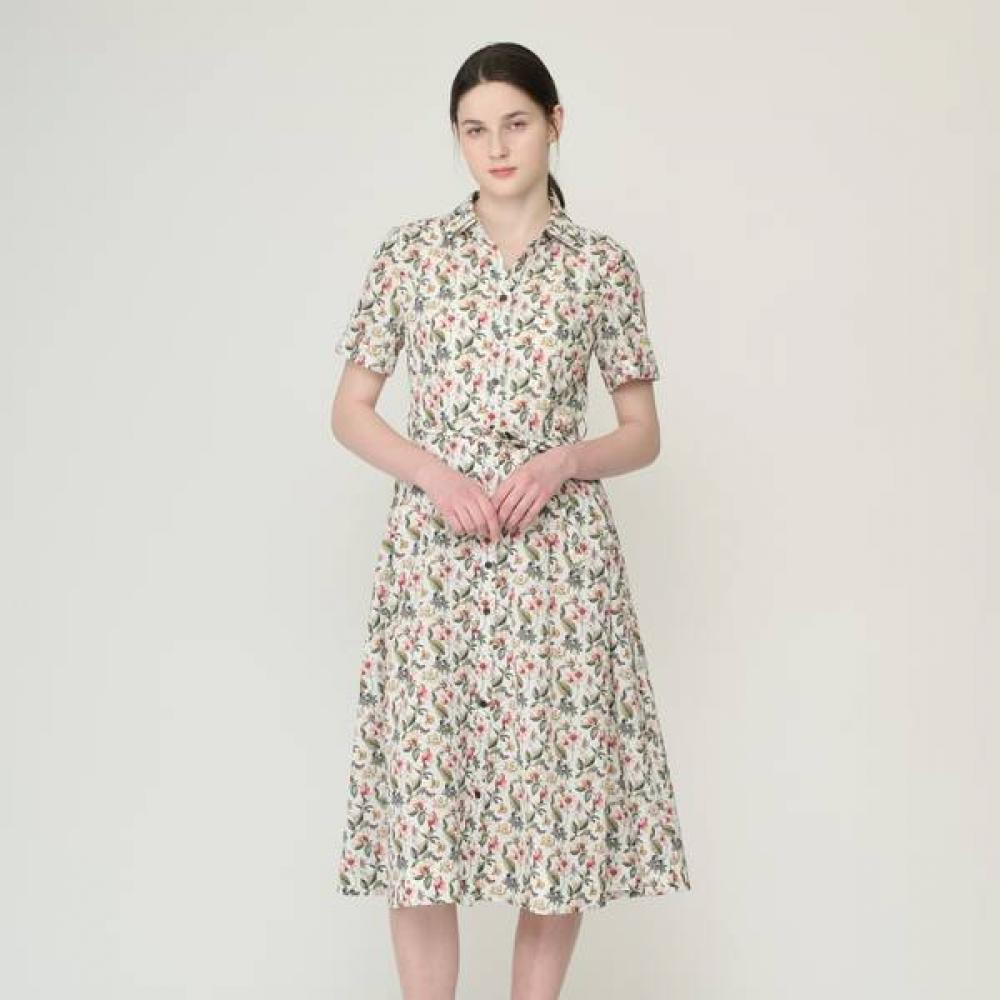 

Bcbg Belted Floral Open Neck Dress B6m5o691 white (10)/55
