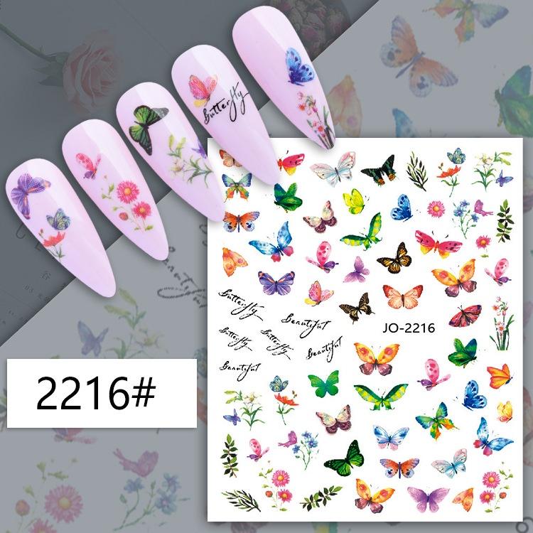 Butterfly Nail Stickers Colorful Butterflies Self Adhesive Transfer Sliders Wraps Manicures Foils DIY Decorations,Nail Art Tool
