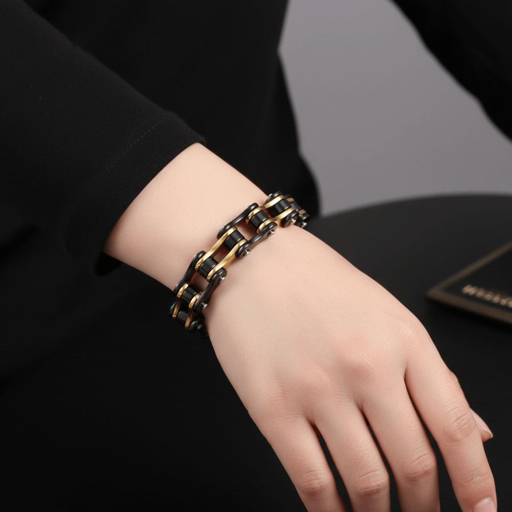 Bracciale in Acciaio Inossidabile Design Catena Bici Lucido Personalizzato Biker Maglia Catena Comodo Da Indossare Antiruggine