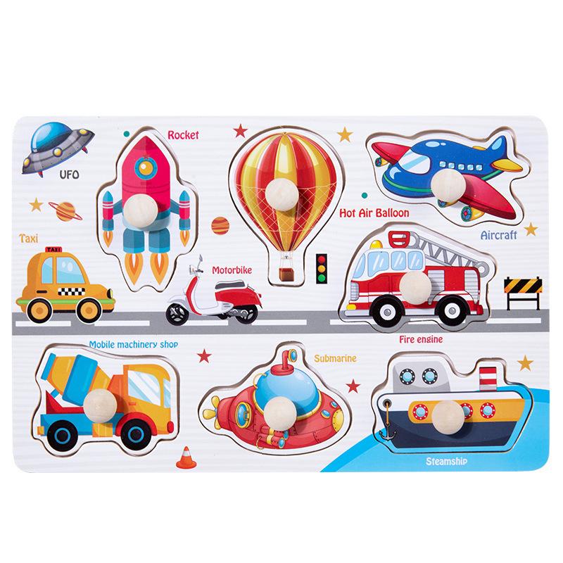 Puzzles de Madera Montessori Tableros de Agarre Manual Número Alfabeto Forma Animales Emparejamiento Bebé Rompecabezas de Madera Juegos Juguetes para Niños de 1 a 2 Años
