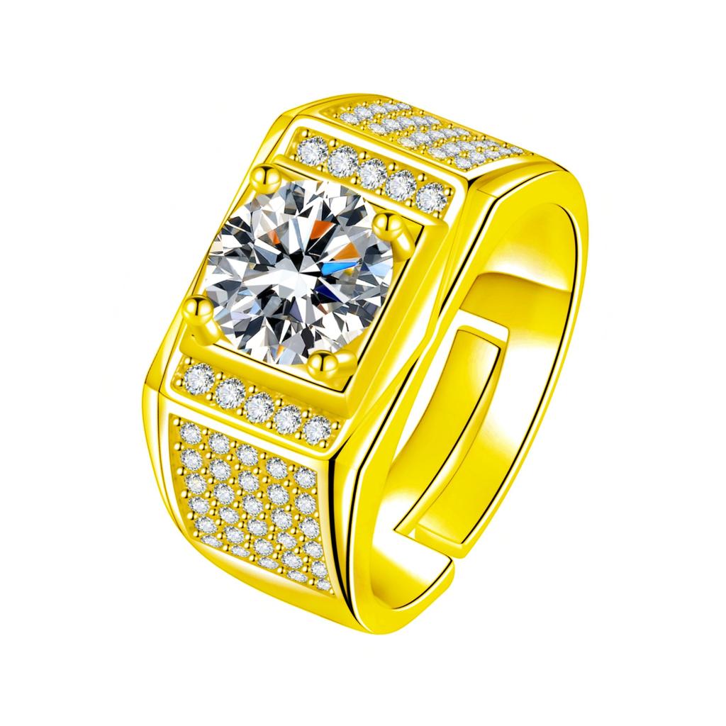 European And American Popular Groups Are Full Of Diamond Domineering Fashion Wedding Men 'S Rings